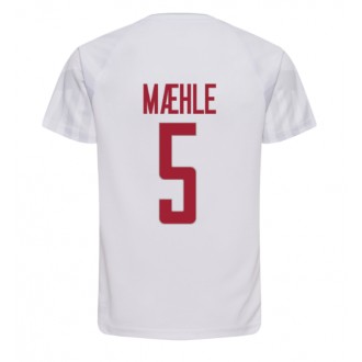 Danmark Joakim Maehle #5 Bortatröja VM 2022 Korta ärmar